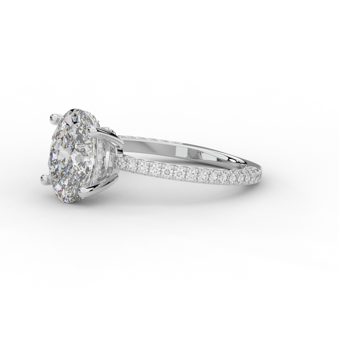 3.15CT.TW OVAL LAB DIAMOND SOLITAIRE ENGAGEMENT RING - Nazarelle