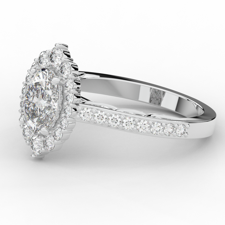 1.75CT.TW OVAL LAB DIAMOND HALO ENGAGEMENT RING - Nazarelle