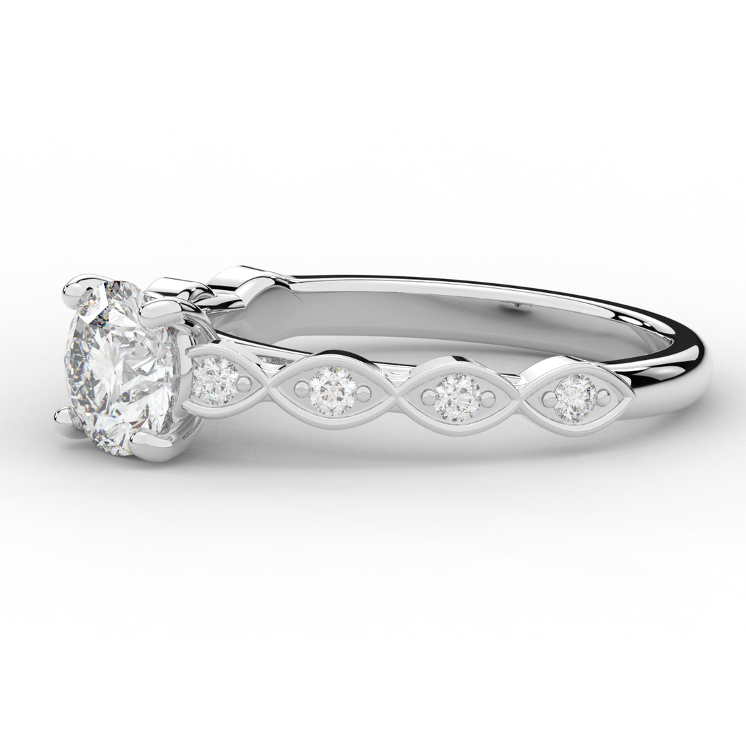 1.15CT.TW ROUND LAB DIAMOND SOLITAIRE ENGAGEMENT RING - Nazarelle