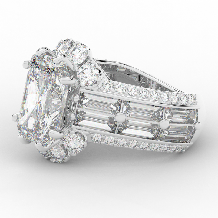 8.25CT.TW RADIANT LAB DIAMOND HALO ENGAGEMENT RING - Nazarelle