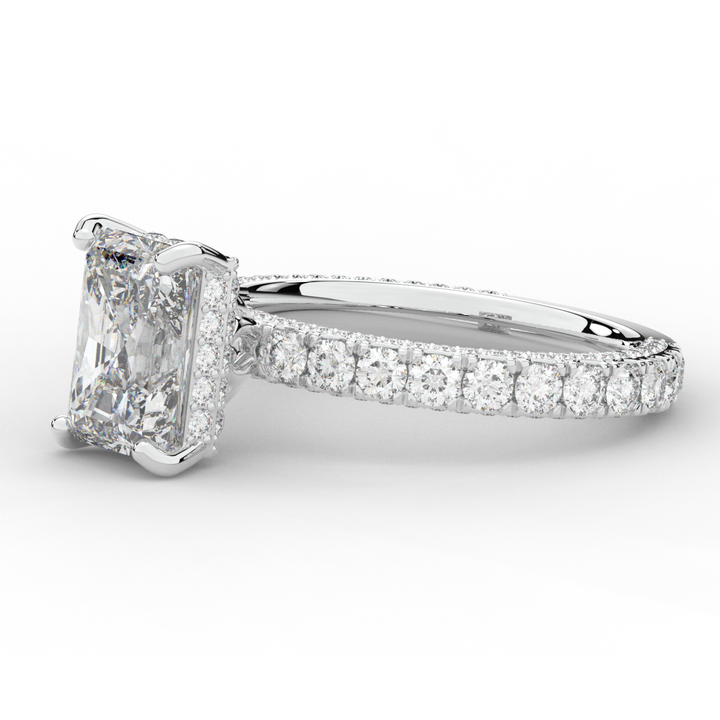 3.00CT.TW RADIANT LAB DIAMOND ENGAGEMENT RING - Nazarelle