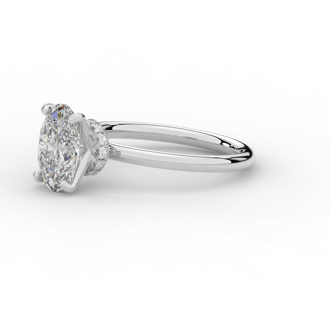 2.05CT.TW OVAL LAB DIAMOND SOLITAIRE ENGAGEMENT RING - Nazarelle