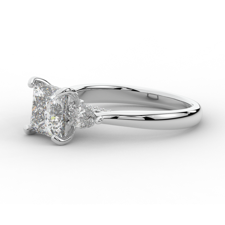 2.40CT.TW PRINCESS LAB DIAMOND 3 STONE ENGAGEMENT RING - Nazarelle