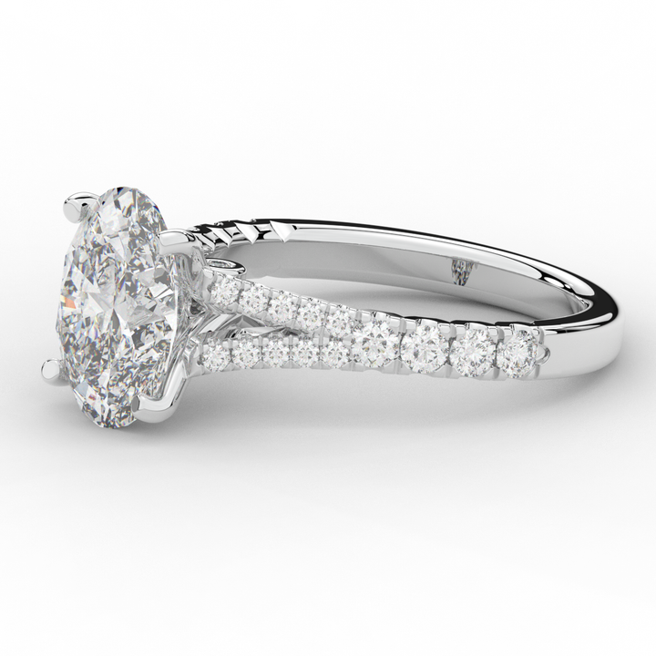 3.45CT.TW OVAL LAB DIAMOND ENGAGEMENT RING - Nazarelle