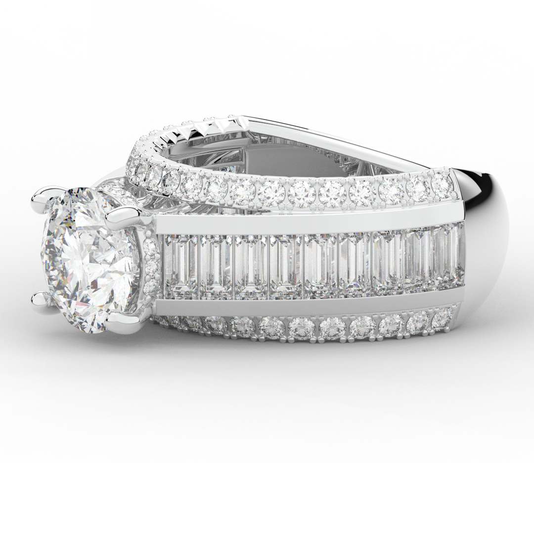 3.15CT.TW ROUND LAB DIAMOND ENGAGEMENT RING - Nazarelle
