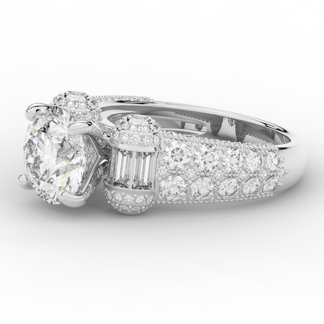 4.75CT.TW ROUND LAB DIAMOND ENGAGEMENT RING - Nazarelle