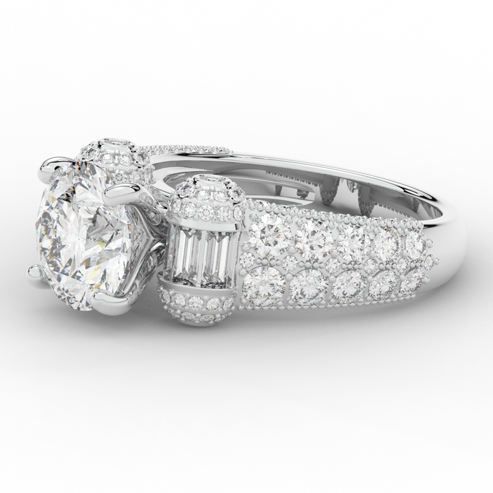 4.75CT.TW ROUND LAB DIAMOND ENGAGEMENT RING - Nazarelle