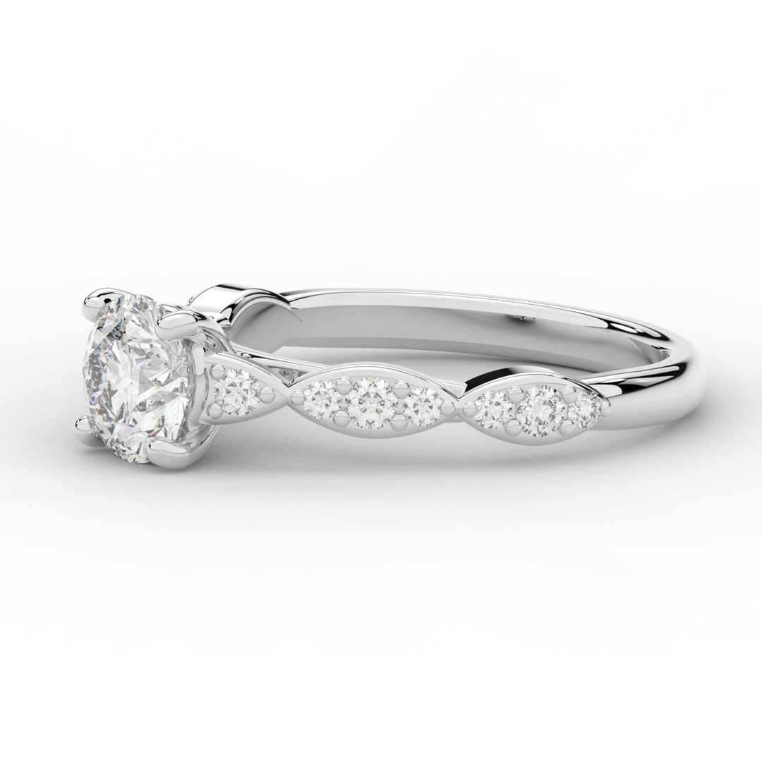 1.20CT.TW ROUND LAB DIAMOND SOLITAIRE ENGAGEMENT RING - Nazarelle