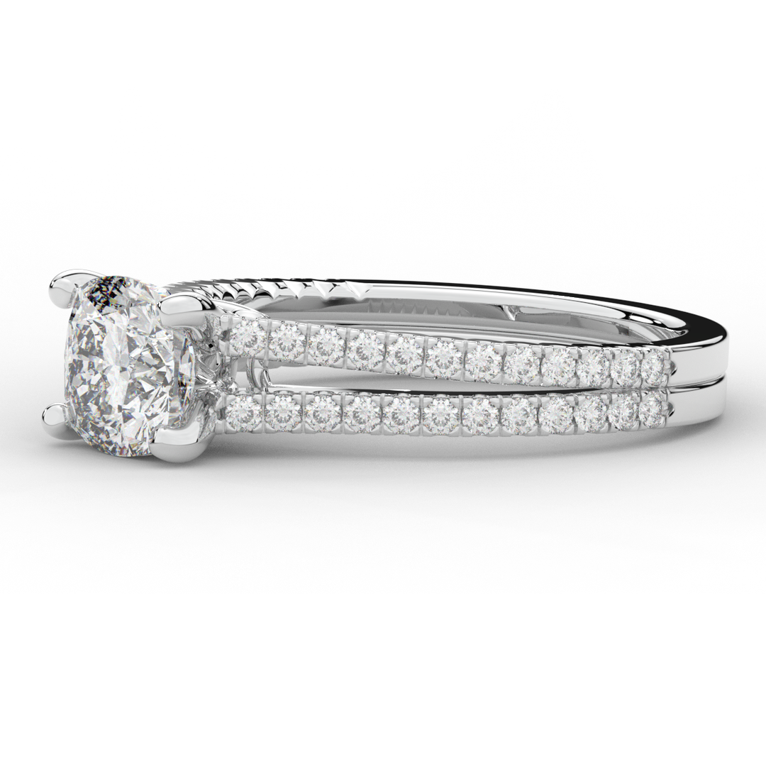 1.90CT.TW CUSHION LAB DIAMOND SOLITAIRE ENGAGEMENT RING - Nazarelle