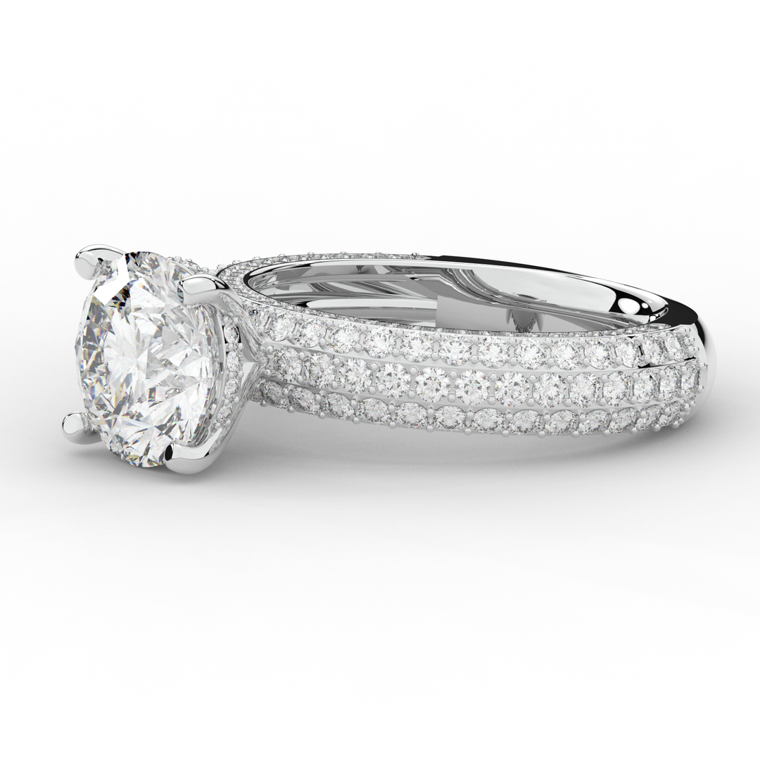 4.80CT.TW ROUND LAB DIAMOND UNDERHALO ENGAGEMENT RING - Nazarelle