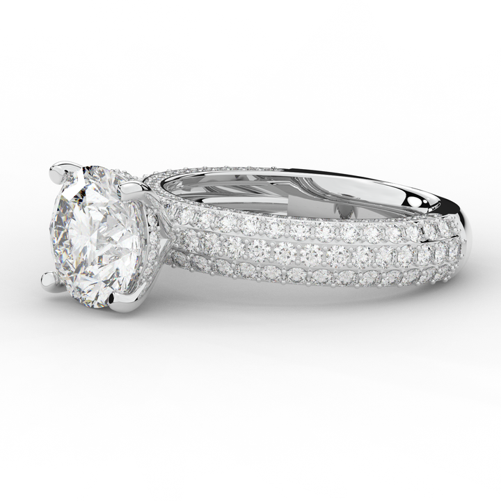 4.80CT.TW ROUND LAB DIAMOND UNDERHALO ENGAGEMENT RING - Nazarelle