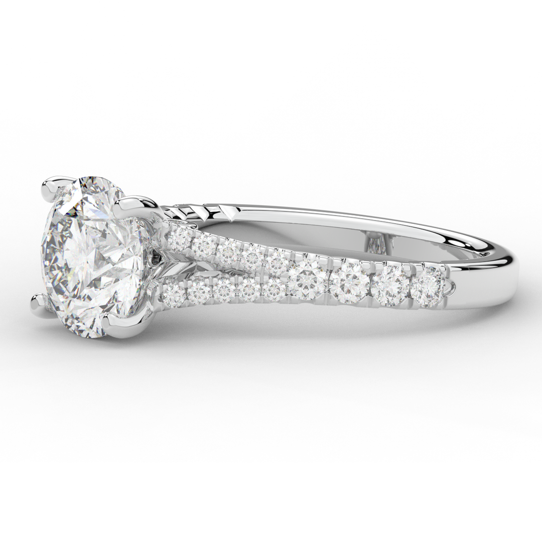 2.45CT.TW ROUND LAB DIAMOND ENGAGEMENT RING - Nazarelle