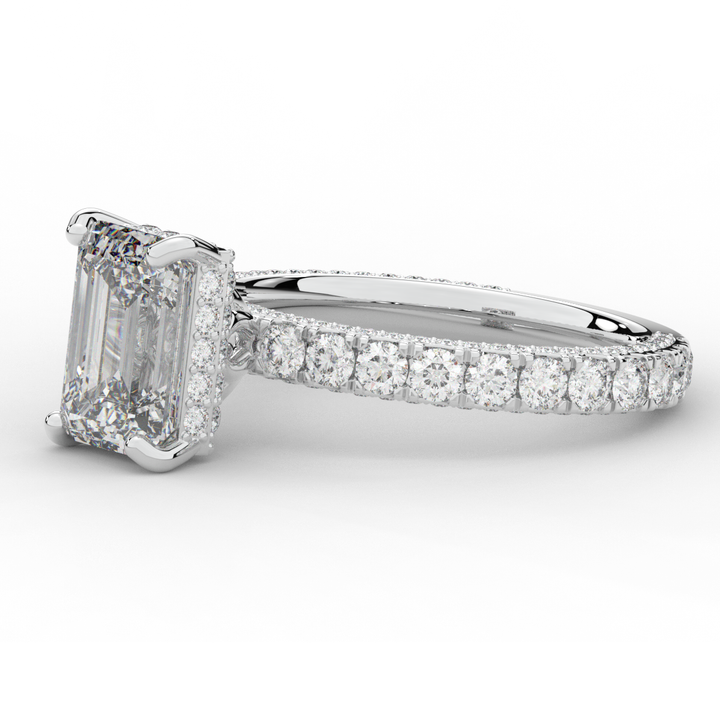 3.00CT.TW EMERALD CUT LAB DIAMOND ENGAGEMENT RING - Nazarelle