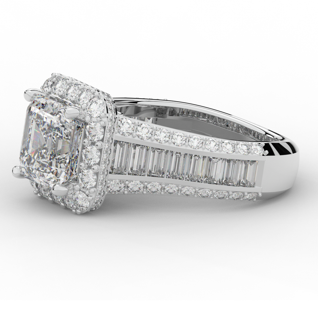 6.10CT.TW ASCHER LAB DIAMOND HALO ENGAGEMENT RING - Nazarelle