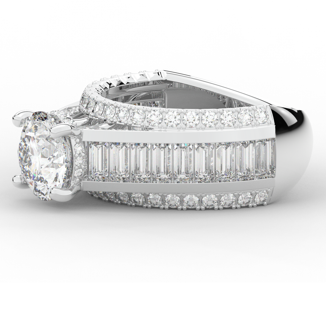 3.15CT.TW ROUND LAB DIAMOND ENGAGEMENT RING - Nazarelle