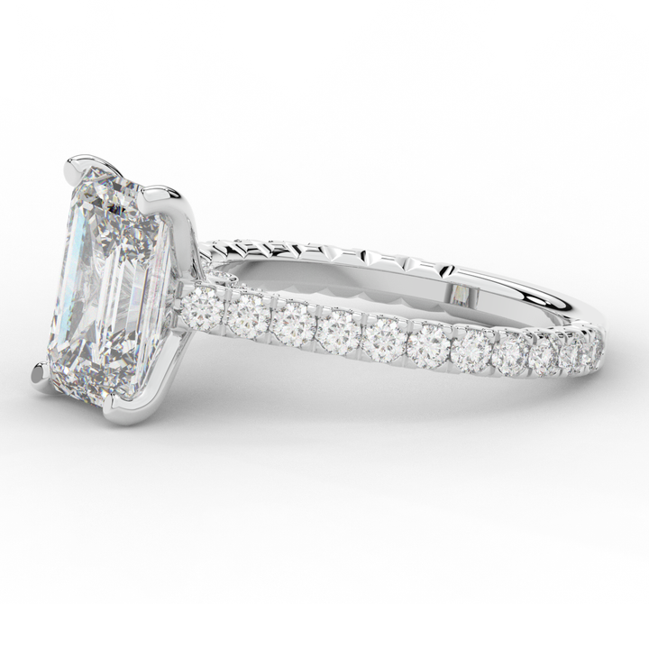 4.25CT.TW EMERALD CUT LAB DIAMOND SOLITAIRE ENGAGEMENT RING - Nazarelle