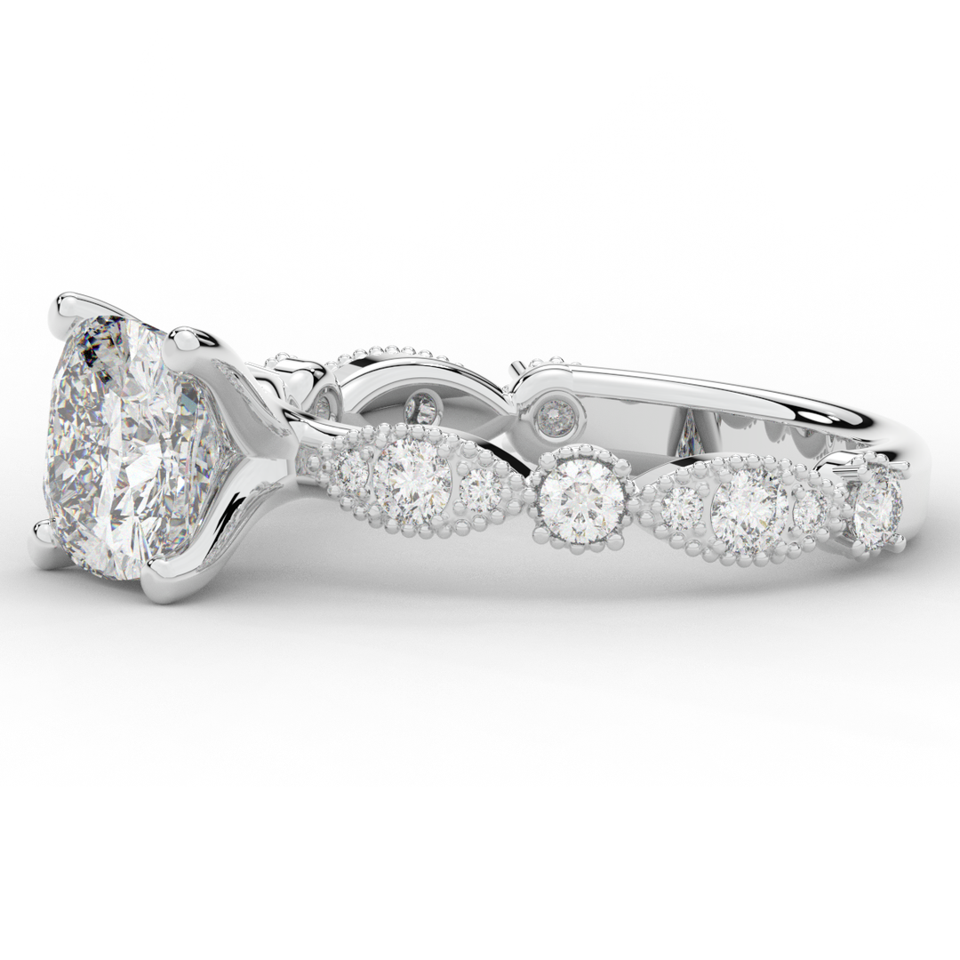 2.50CT.TW CUSHION LAB DIAMOND SOLITAIRE ENGAGEMENT RING - Nazarelle