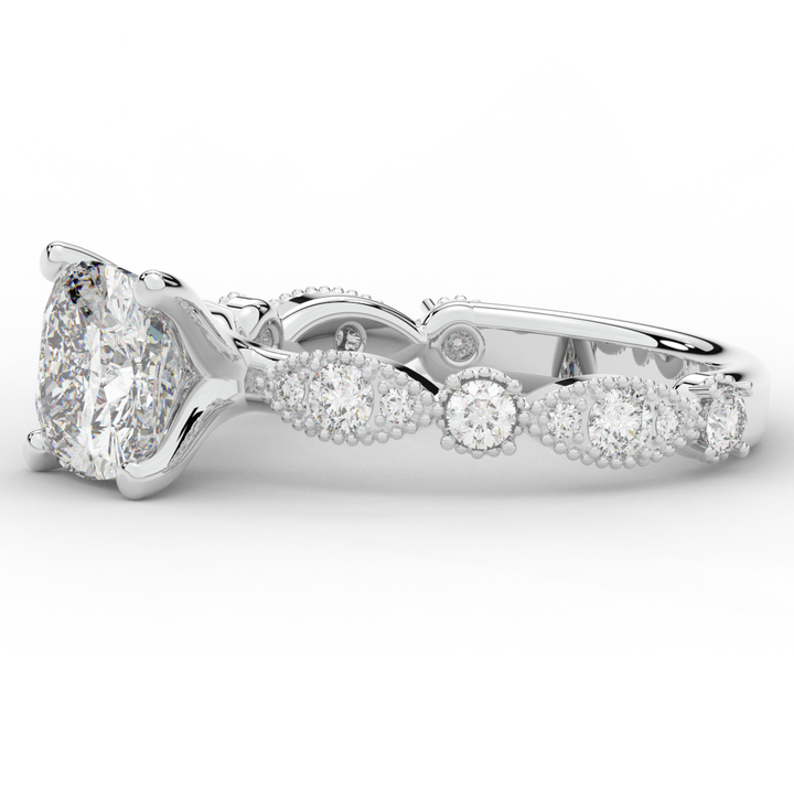 2.50CT.TW CUSHION LAB DIAMOND SOLITAIRE ENGAGEMENT RING - Nazarelle