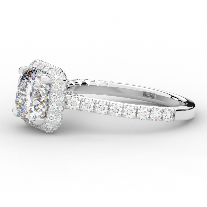 2.75CT.TW CUSHION LAB DIAMOND HALO ENGAGEMENT RING - Nazarelle