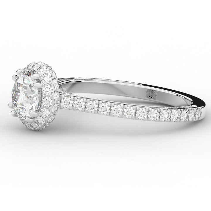 1.90CT.TW ROUND LAB DIAMOND HALO ENGAGEMENT RING - Nazarelle