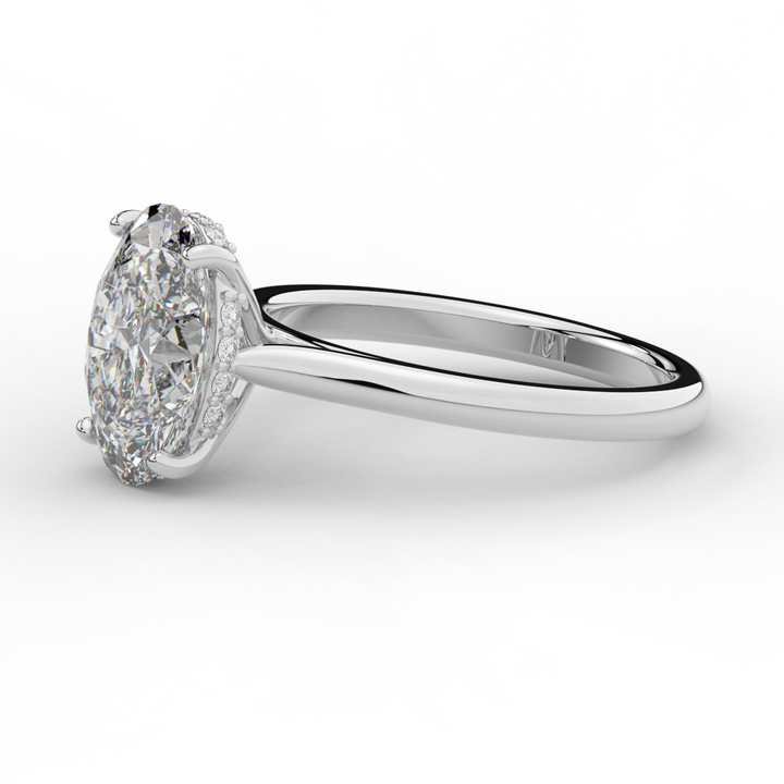 2.05CT.TW OVAL LAB DIAMOND UNDERHALO ENGAGEMENT RING - Nazarelle