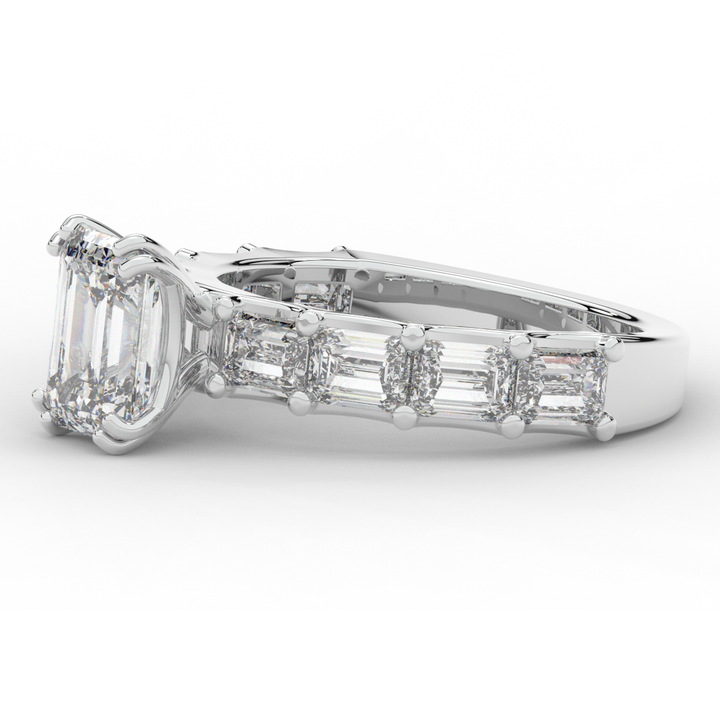 3.75CT.TW EMERALD CUT LAB DIAMOND SOLITAIRE ENGAGEMENT RING