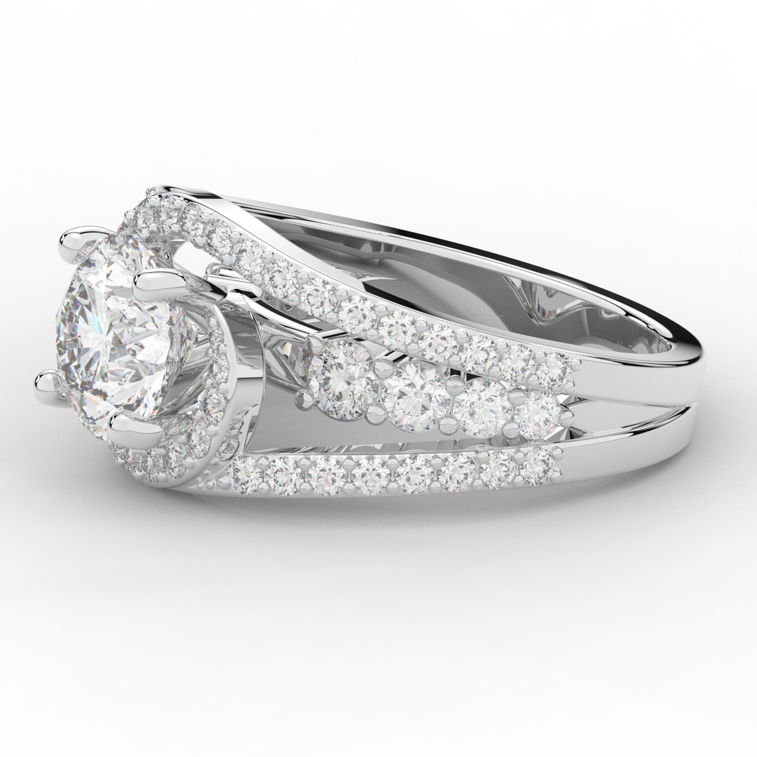 3.30CT.TW ROUND LAB DIAMOND ENGAGEMENT RING - Nazarelle
