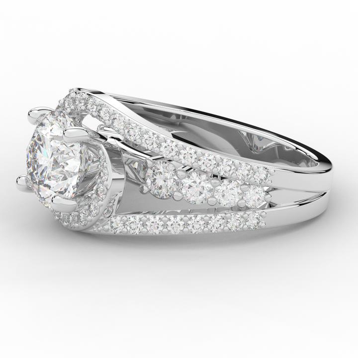 3.30CT.TW ROUND LAB DIAMOND ENGAGEMENT RING - Nazarelle