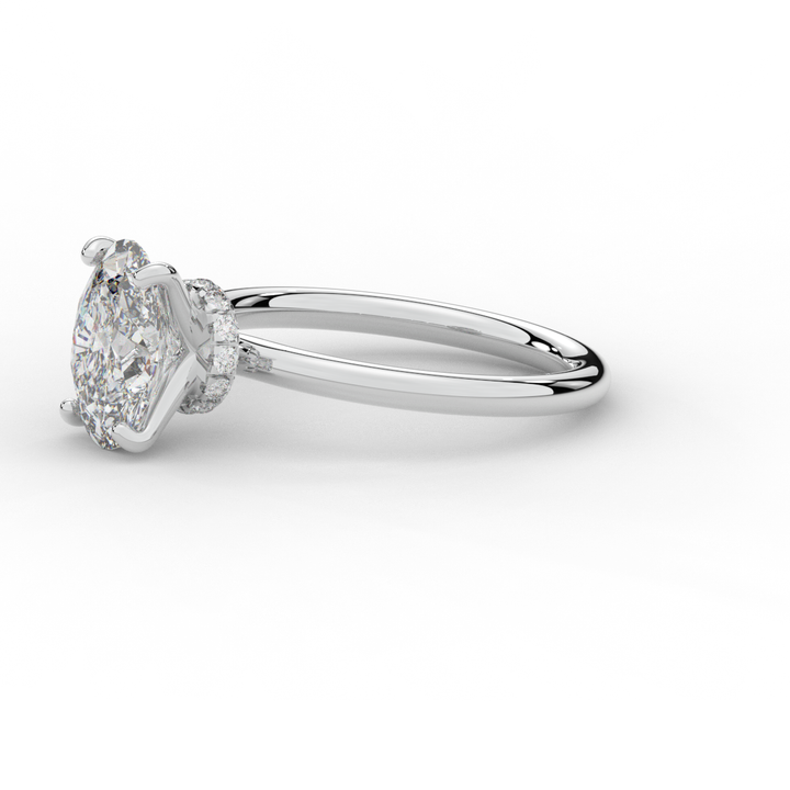 2.05CT.TW OVAL LAB DIAMOND SOLITAIRE ENGAGEMENT RING - Nazarelle