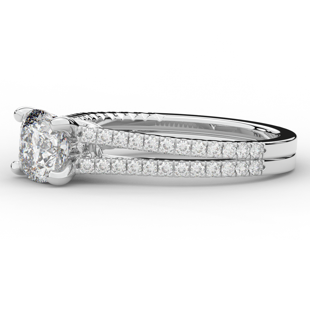 1.90CT.TW CUSHION LAB DIAMOND SOLITAIRE ENGAGEMENT RING - Nazarelle