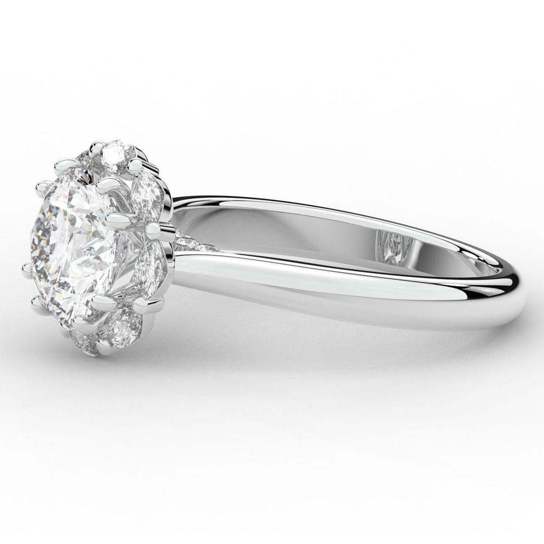 2.40CT.TW ROUND LAB DIAMOND HALO ENGAGEMENT RING - Nazarelle