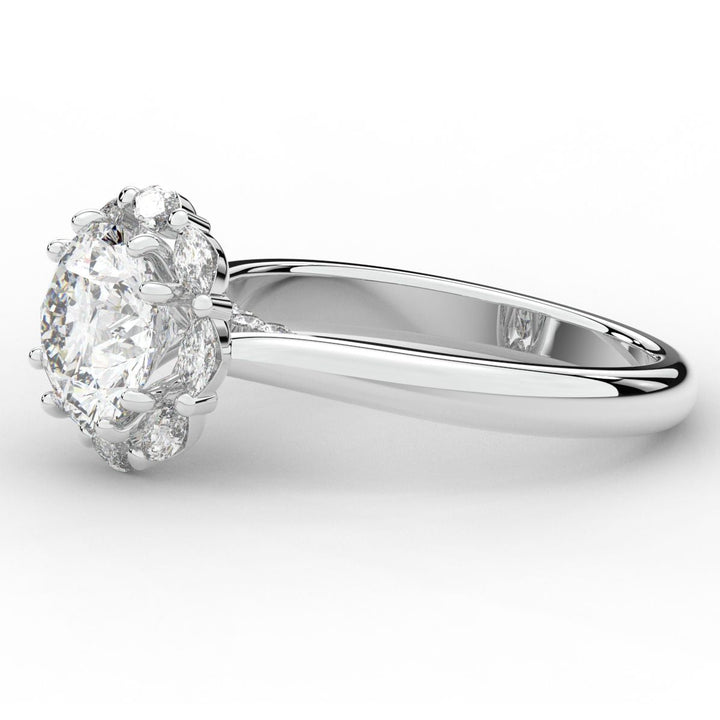 2.40CT.TW ROUND LAB DIAMOND HALO ENGAGEMENT RING - Nazarelle