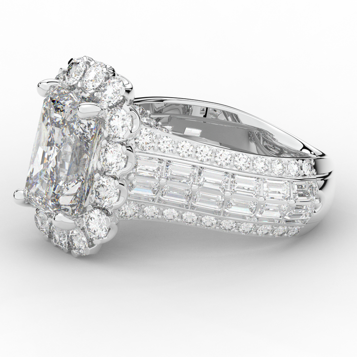 8.00CT.TW RADIANT LAB DIAMOND HALO ENGAGEMENT RING - Nazarelle