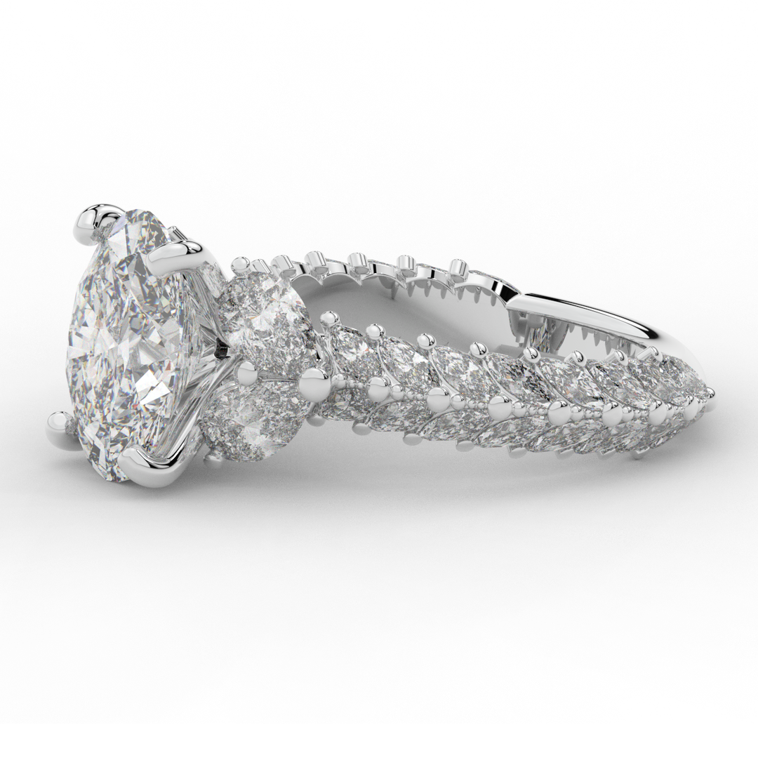 5.25CT.TW OVAL LAB DIAMOND HALO ENGAGEMENT RING - Nazarelle