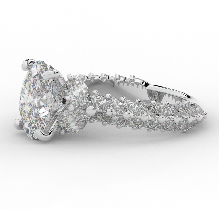 5.25CT.TW OVAL LAB DIAMOND HALO ENGAGEMENT RING - Nazarelle