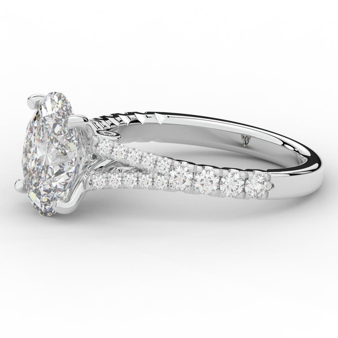 3.45CT.TW OVAL LAB DIAMOND ENGAGEMENT RING - Nazarelle
