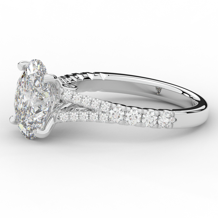 3.45CT.TW OVAL LAB DIAMOND ENGAGEMENT RING - Nazarelle
