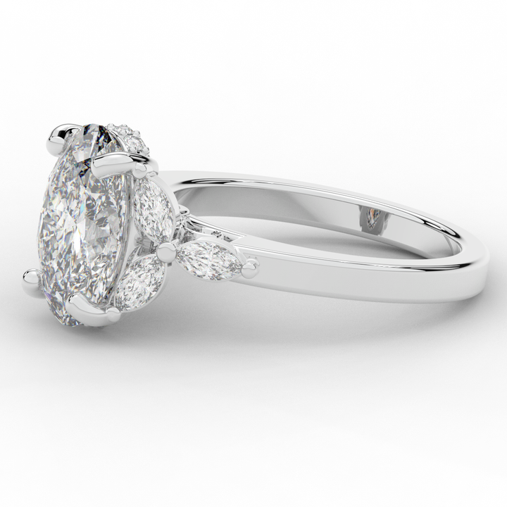 2.85CT.TW OVAL LAB DIAMOND ENGAGEMENT RING - Nazarelle