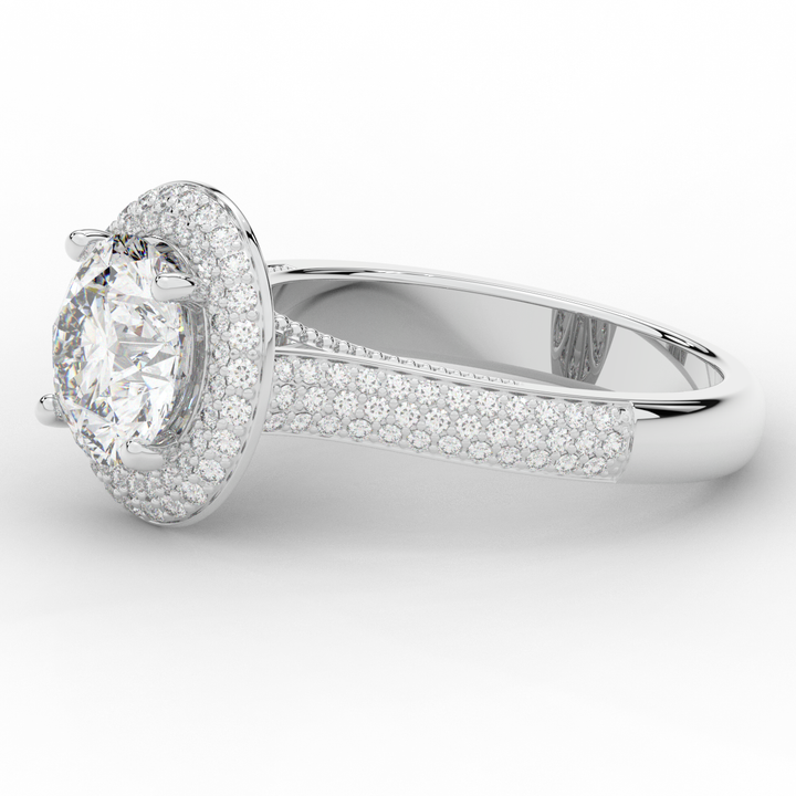 2.45CT.TW ROUND LAB DIAMOND HALO ENGAGEMENT RING - Nazarelle