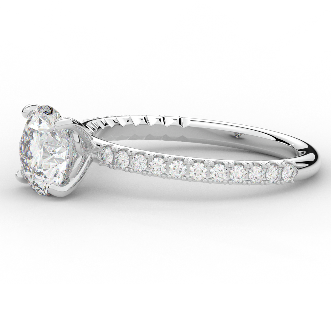 1.75CT.TW ROUND LAB DIAMOND SOLITAIRE ENGAGEMENT RING - Nazarelle