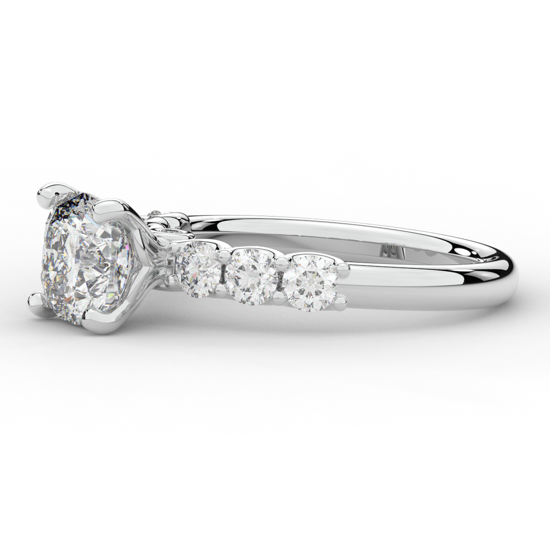 2.60CT.TW CUSHION LAB DIAMOND SOLITAIRE ENGAGEMENT RING - Nazarelle