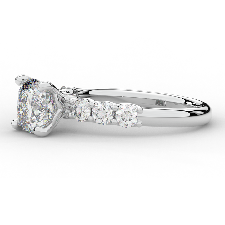 2.60CT.TW CUSHION LAB DIAMOND SOLITAIRE ENGAGEMENT RING - Nazarelle