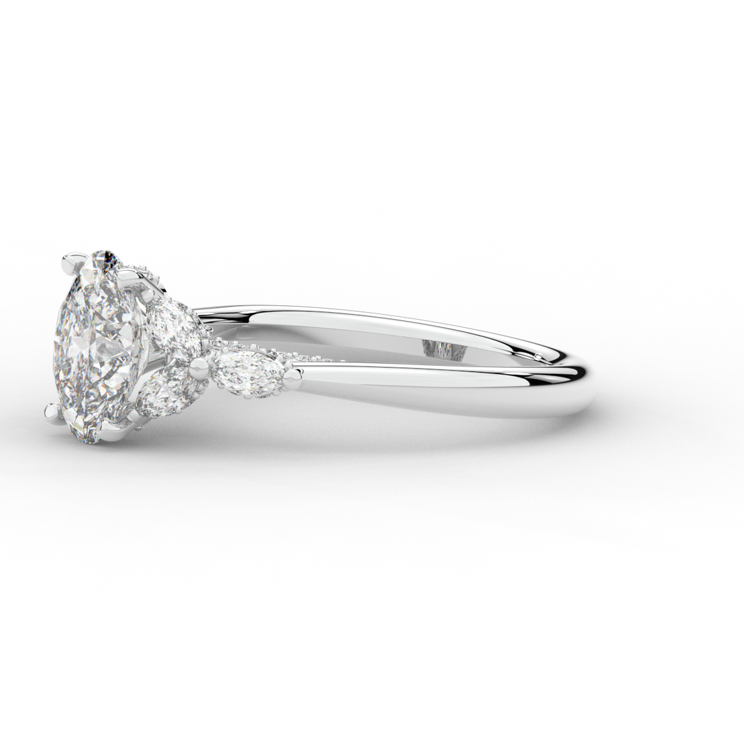 2.00CT.TW OVAL LAB DIAMOND ENGAGEMENT RING - Nazarelle