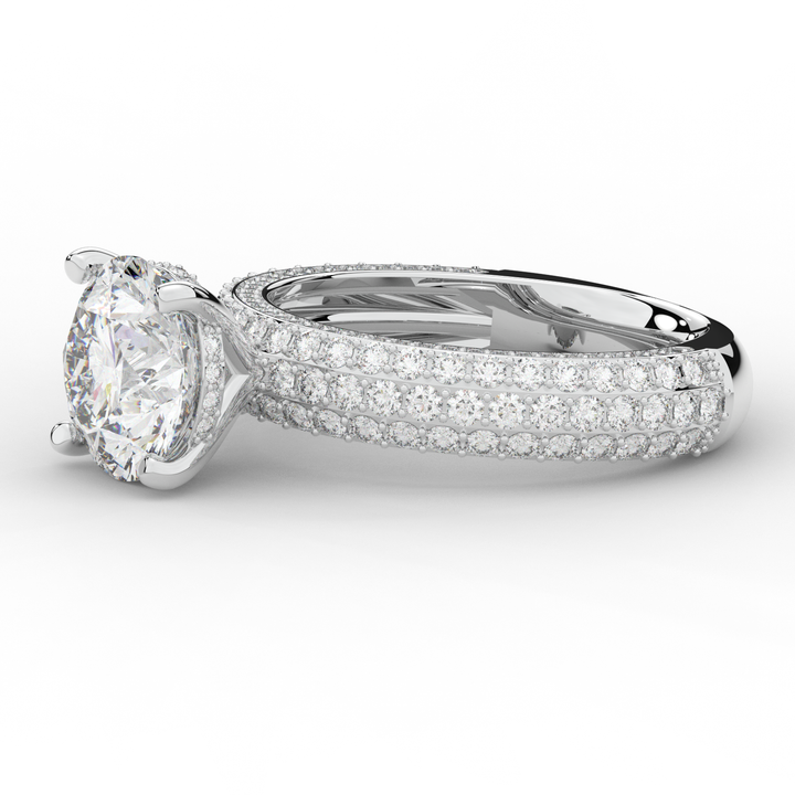 4.80CT.TW ROUND LAB DIAMOND UNDERHALO ENGAGEMENT RING - Nazarelle