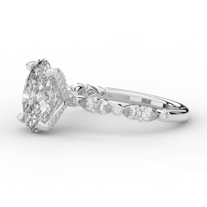 3.60CT.TW OVAL LAB DIAMOND SOLITAIRE ENGAGEMENT RING - Nazarelle