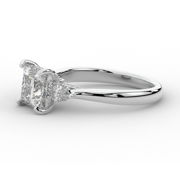 2.40CT.TW PRINCESS LAB DIAMOND 3 STONE ENGAGEMENT RING - Nazarelle