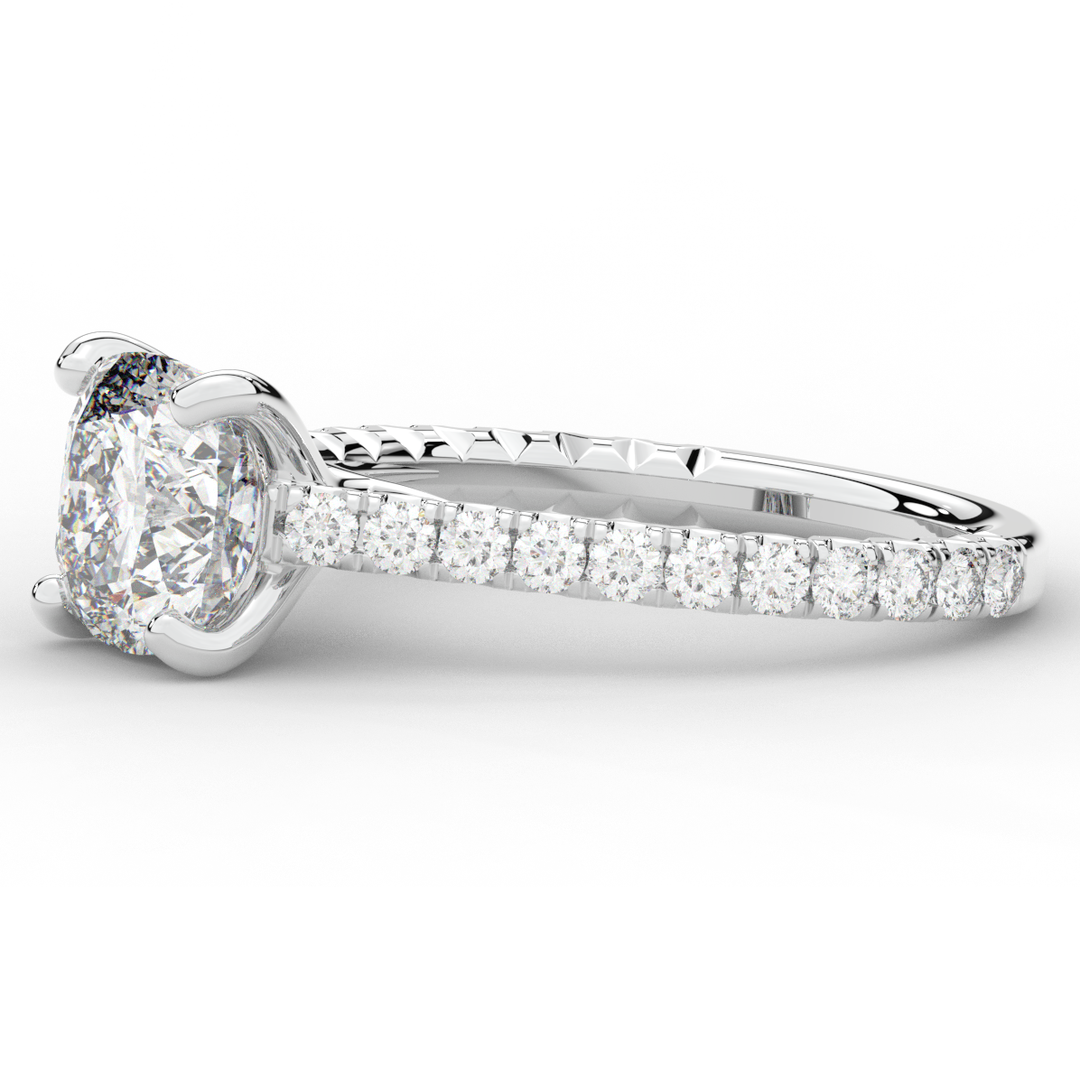2.40CT.TW CUSHION LAB DIAMOND ENGAGEMENT RING - Nazarelle