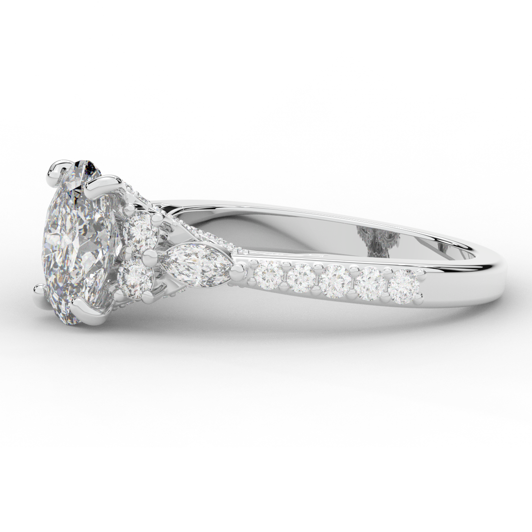1.35CT.TW OVAL LAB DIAMOND ENGAGEMENT RING - Nazarelle