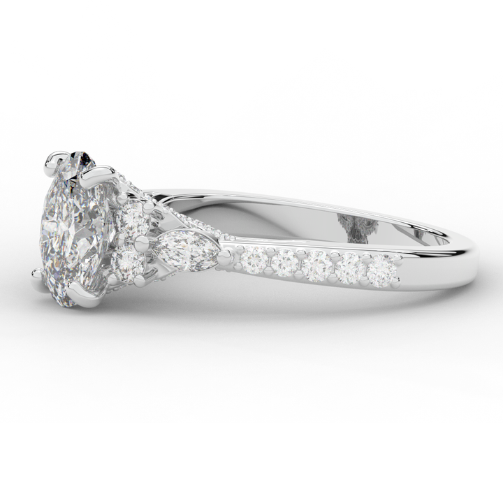 1.35CT.TW OVAL LAB DIAMOND ENGAGEMENT RING - Nazarelle