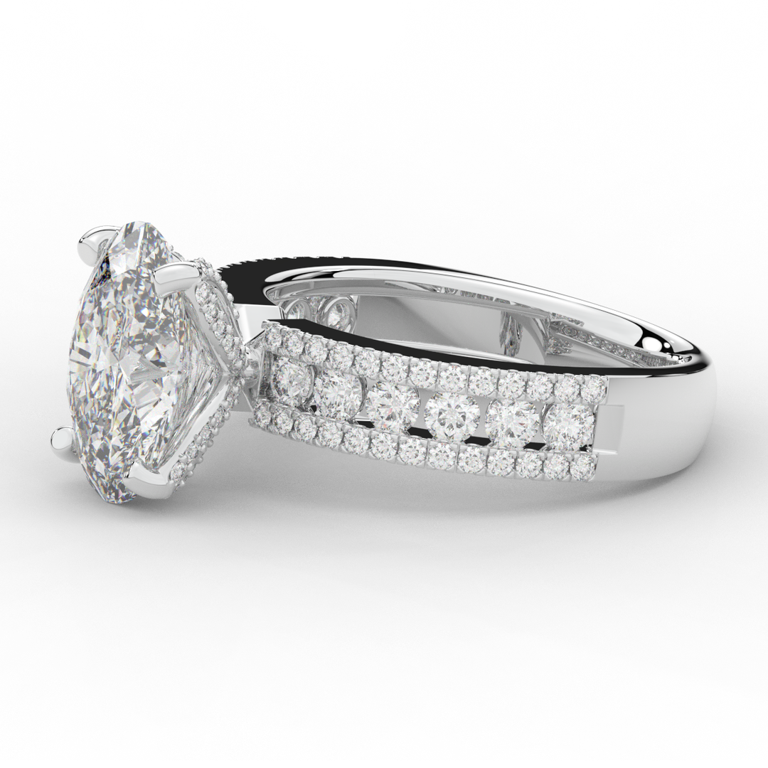 3.95CT.TW OVAL LAB DIAMOND SOLITAIRE ENGAGEMENT RING - Nazarelle